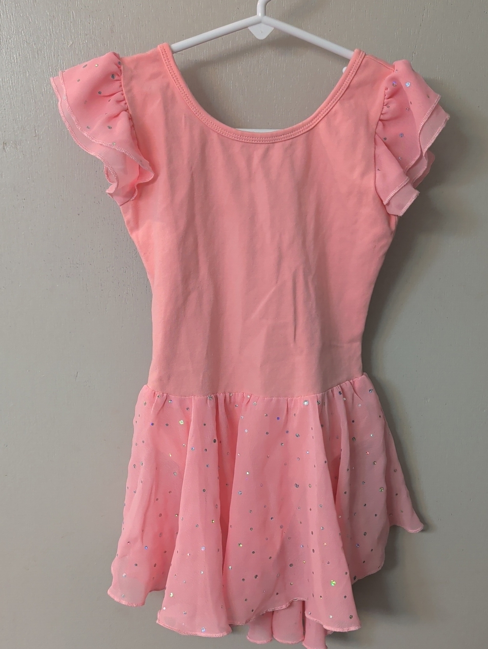 Girls Pink Sparkle Flutter Dance Costume